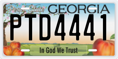 GA license plate PTD4441