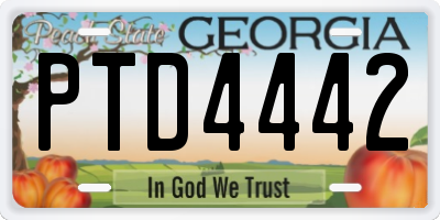 GA license plate PTD4442