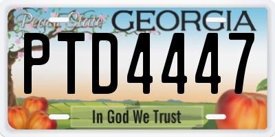 GA license plate PTD4447