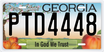 GA license plate PTD4448