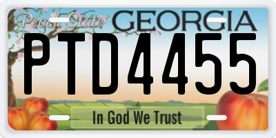 GA license plate PTD4455