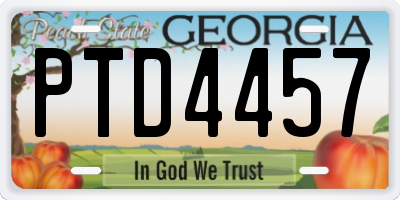 GA license plate PTD4457