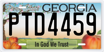 GA license plate PTD4459