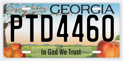 GA license plate PTD4460