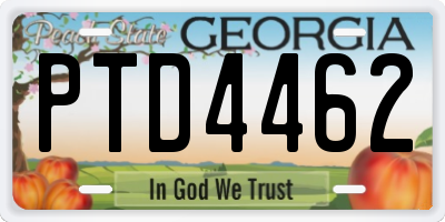 GA license plate PTD4462