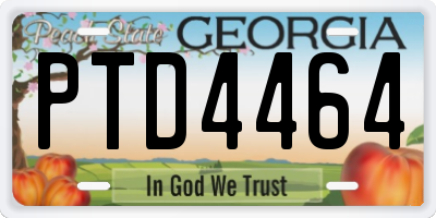 GA license plate PTD4464