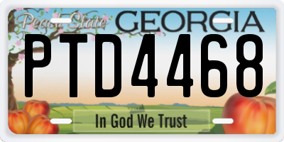GA license plate PTD4468
