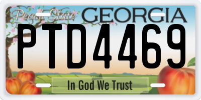 GA license plate PTD4469