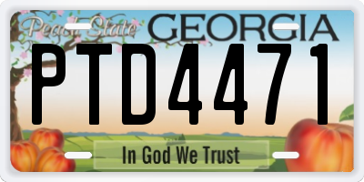 GA license plate PTD4471