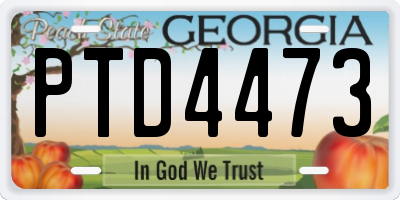 GA license plate PTD4473