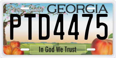 GA license plate PTD4475