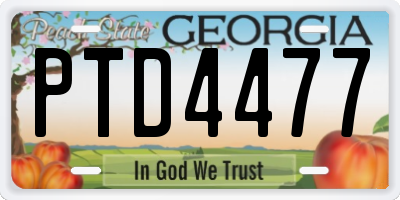 GA license plate PTD4477