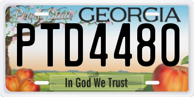 GA license plate PTD4480