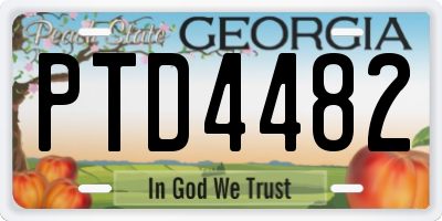 GA license plate PTD4482