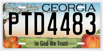 GA license plate PTD4483