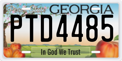 GA license plate PTD4485