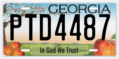 GA license plate PTD4487