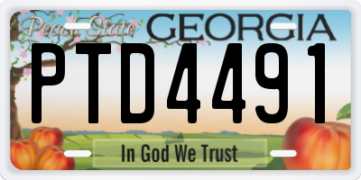 GA license plate PTD4491