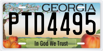 GA license plate PTD4495
