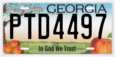 GA license plate PTD4497