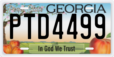 GA license plate PTD4499