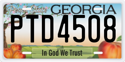 GA license plate PTD4508