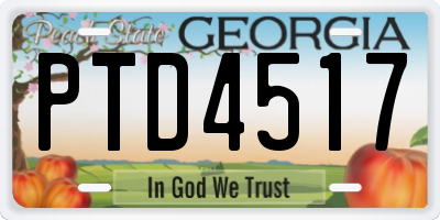 GA license plate PTD4517