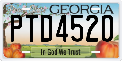GA license plate PTD4520