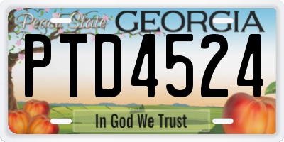 GA license plate PTD4524