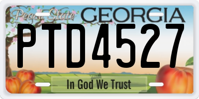 GA license plate PTD4527