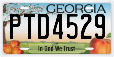 GA license plate PTD4529