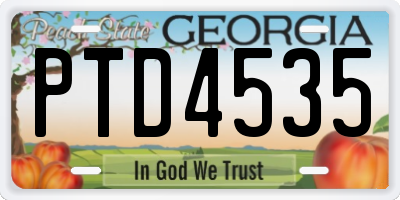 GA license plate PTD4535