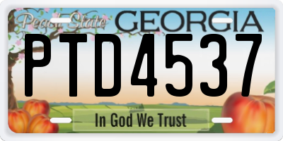 GA license plate PTD4537