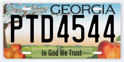 GA license plate PTD4544