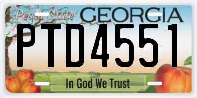 GA license plate PTD4551