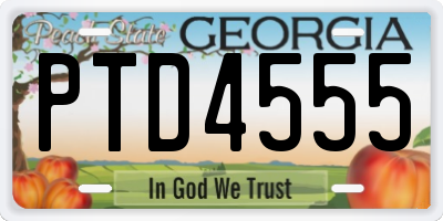 GA license plate PTD4555