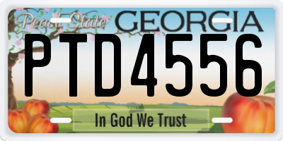GA license plate PTD4556