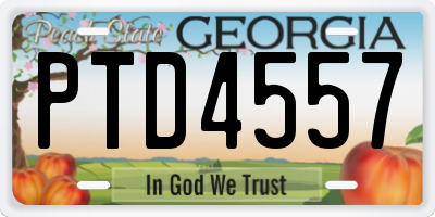 GA license plate PTD4557