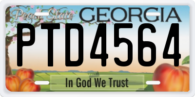GA license plate PTD4564