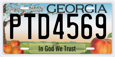 GA license plate PTD4569