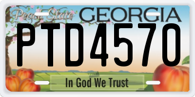 GA license plate PTD4570