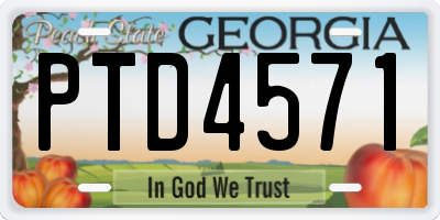 GA license plate PTD4571