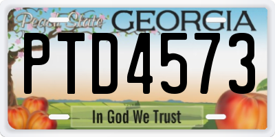 GA license plate PTD4573