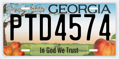 GA license plate PTD4574