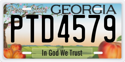 GA license plate PTD4579