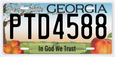 GA license plate PTD4588