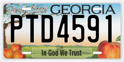 GA license plate PTD4591