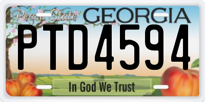 GA license plate PTD4594