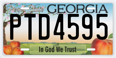 GA license plate PTD4595