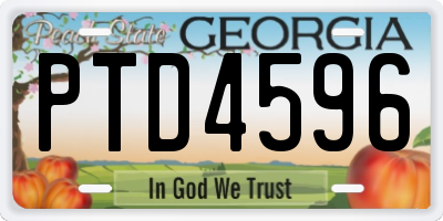 GA license plate PTD4596